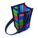 台湾製 漁師網 ナイロンドリンクバッグ（水筒カバー・水筒ホルダー・水筒入れ）肩掛けタイプ ネイビーブルー｜茄芷袋飲料袋 海軍藍 肩背式