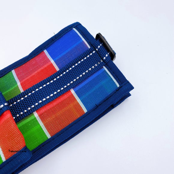 台湾製 漁師網 ナイロンドリンクバッグ（水筒カバー・水筒ホルダー・水筒入れ）肩掛けタイプ ネイビーブルー｜茄芷袋飲料袋 海軍藍 肩背式