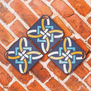 台湾マジョリカタイル柄 キーホルダー型 台湾交通系ICカード 百匯入海（バイフイルハイ）｜台灣花磚造型悠遊卡