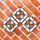 台湾マジョリカタイル柄 キーホルダー型 台湾交通系ICカード 落英雙璧（ラクエイソウヘキ）｜台灣花磚造型悠遊卡