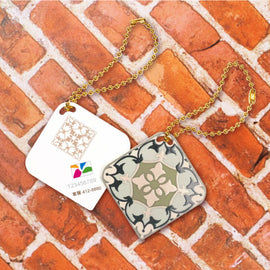 台湾マジョリカタイル柄 キーホルダー型 台湾交通系ICカード 翠葉石亭（スイヨウセキテイ）｜台灣花磚造型悠遊卡