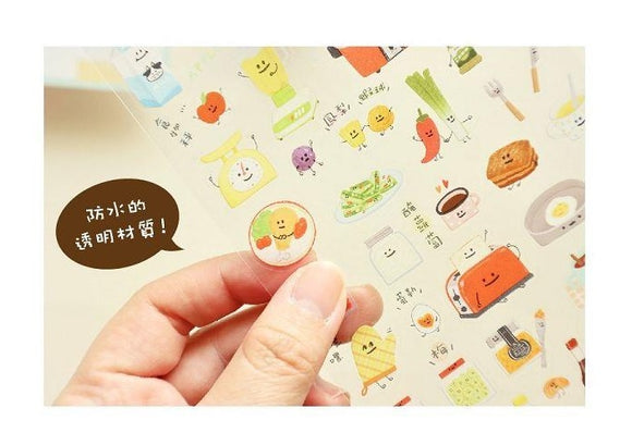 RIRIKOKO 台湾食品テーマ 透明ステッカー （台湾製）｜哩哩扣扣 好煮藝 透明手帳貼紙