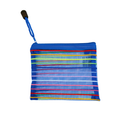 カラーボーダー メッシュポーチ（10.5x10cm）｜橫條紋彩色網格袋-8