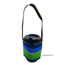 台湾製 漁師網 ナイロン ドリンクホルダー 台湾カラー（パイピングカラー：ネイビーブルー）｜茄芷袋手提杯套 經典色（包邊：海軍藍）