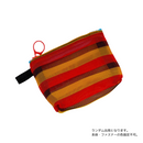 台湾漁師網バッグ地 コインケース（小銭入れ﻿）ボーダー柄（オレンジ・ブラック・レッド） ｜茄芷零錢包 橘黑紅條紋款（本体・ファスナーの色はランダム出荷）※ご購入の場合、色の原因で返品・交換は対応不可
