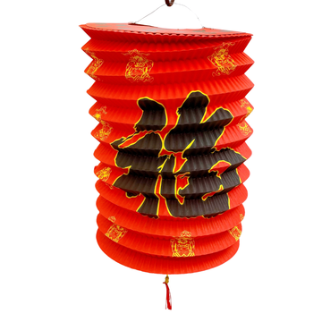 紙ランタン（紙灯籠） 福・招財進宝柄｜紙燈籠 福字・招財進寶圖案