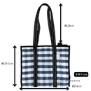 台湾製 チェック柄 モノトーン（ブラック・ホワイト） ファスナー・内ポケット付き 漁師網 ナイロンバッグ トートバッグ (茄芷袋)｜黑白格紋 茄芷袋 A4資料袋 拉鍊款