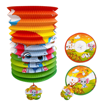 紙ランタン（紙灯籠） ぞうさん牧場柄｜紙燈籠 小象牧場圖案