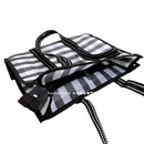 台湾製 チェック柄 モノトーン（ブラック・ホワイト） ファスナー・内ポケット付き 漁師網 ナイロンバッグ トートバッグ (茄芷袋)｜黑白格紋 茄芷袋 A4資料袋 拉鍊款