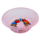 台湾製 レトロ 昔懐かしイラスト柄 透明湯おけ（湖水グリーン・ピンク・ライトブルー）｜台灣製 古早味印花透明浴盆 卡通圖案 （顏色：湖水綠・粉紅・水藍）