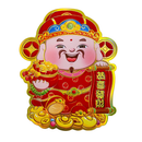財神（財運の神様） 招財ドア飾り 2枚ワンセット｜財神門貼  1對
