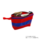 台湾漁師網バッグ地 コインケース（小銭入れ﻿）ボーダー柄（ブルー・レッド） ｜茄芷零錢包 藍紅條紋（本体・ファスナーの色はランダム出荷）※ご購入の場合、色の原因で返品・交換は対応不可