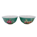 台湾花布（客家花布）柄 茶具 反口杯（ティーカップ） ブルー｜台灣花布（客家花布）中反口杯（60ml） 藍