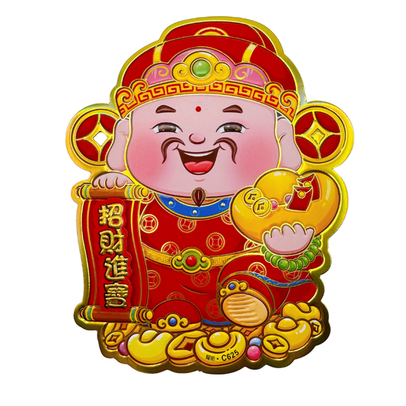 財神（財運の神様） 招財ドア飾り 2枚ワンセット｜財神門貼  1對