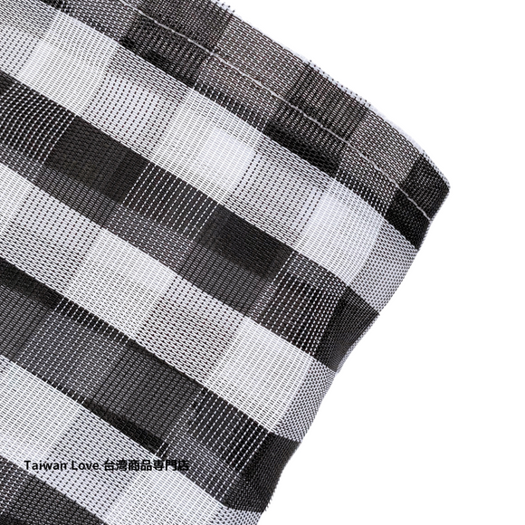 台湾製 チェック柄 モノトーン（ブラック・ホワイト） 漁師網 ナイロンバッグ (茄芷袋) A｜XSサイズ｜黑白格紋（橫） 茄芷袋