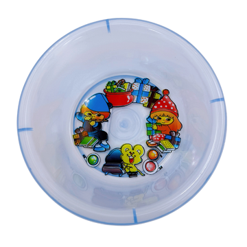 台湾製 レトロ 昔懐かしイラスト柄 透明湯おけ（湖水グリーン・ピンク・ライトブルー）｜台灣製 古早味印花透明浴盆 卡通圖案 （顏色：湖水綠・粉紅・水藍）