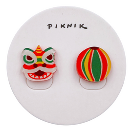 日日野餐 PIKNIK ピンバッジ 獅子舞｜日日野餐 PIKNIK 別針（徽章） 過年系列 舞獅＋彩球
