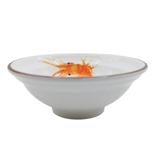 レトロ可愛い 大同磁器 海老わん 飯碗 直径12.7cm｜大同磁器 4.5吋 天井淺碗（龍蝦）