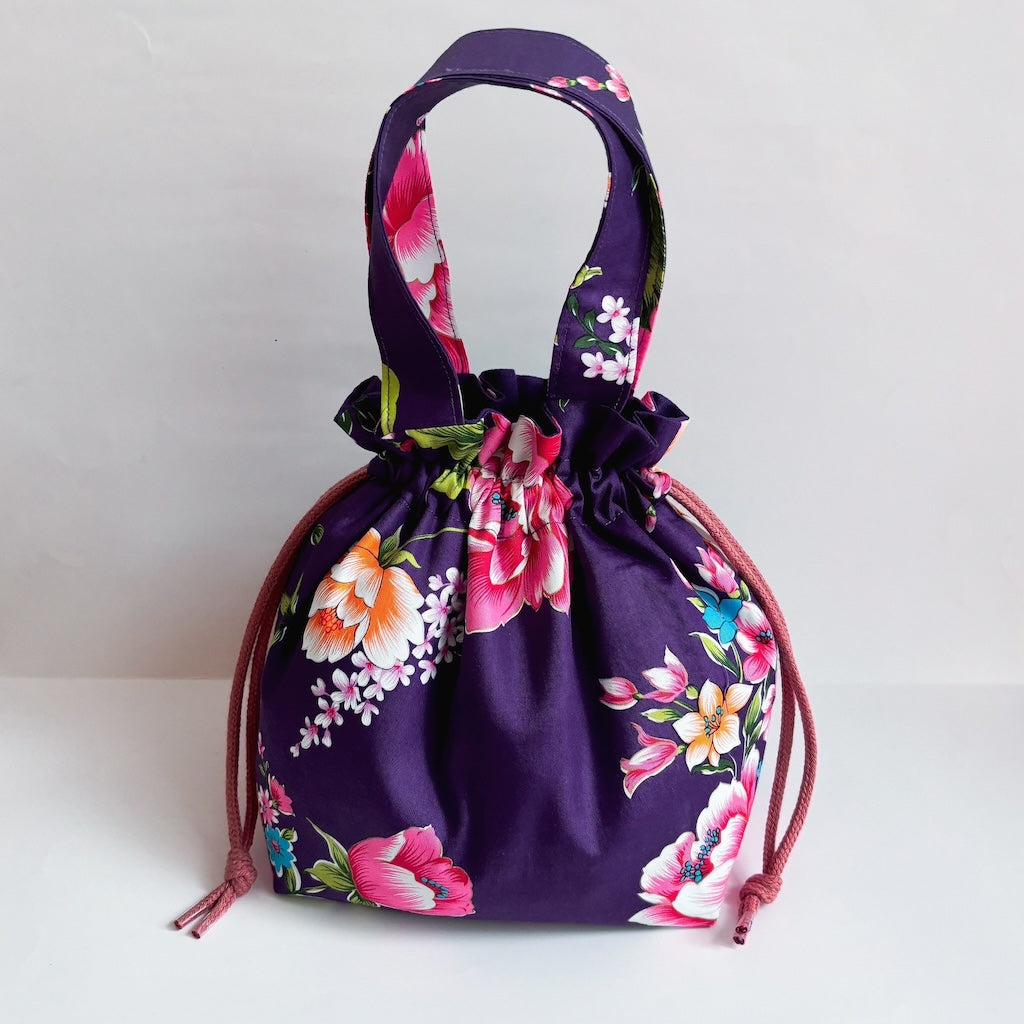 Hakka Rainy 客家花布 巾着バッグ（ランチバッグ）｜手提束口袋（便當