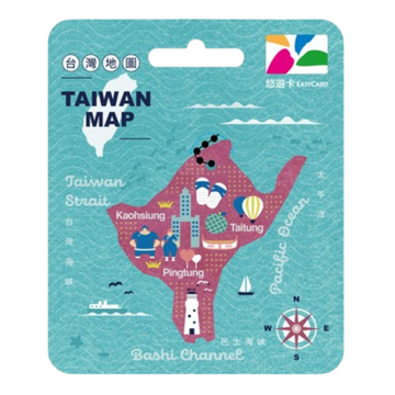 数量限定 レア台湾交通系ICカード 台湾地図（高雄・屏東・台東） ユーユーカード｜拼台灣造型悠遊卡 高屏台東