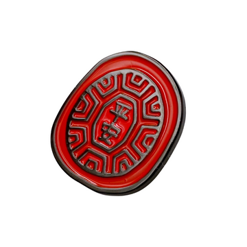 茚 Yin Taiwan 紅亀粿（紅亀餅・アンンクークエ）ピンバッジ 平安｜紅龜粿 平頂扣徽章別針 平安