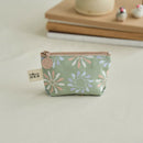 印花楽 小物入れ（ポーチ・コインケース）ファスナー付き 黒鳥サークル柄 春のガーデングリーン｜小東西拉鏈包 烏秋圈圈 春綠花園