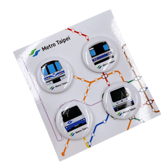 台北メトロ Taipei Metro 列車 ブリキマグネットセット｜台北捷運 捷運馬口鐵磁鐵（冰箱貼）｜お土産