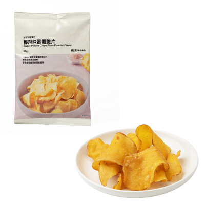 台湾限定 無印良品 MUJI 梅風味プレーンさつまいもチップス｜無印良品 MUJI 台灣限定 無選別蔬菜片 梅粉味番薯脆片｜95g