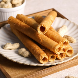 義美IMEI 厚焼きエッグロール ピーナッツ風味｜義美厚濃蛋捲 香濃花生｜4本/パック・2パック入｜152g