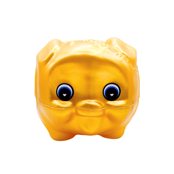 台湾の縁起物 子豚の貯金箱（中）｜カラー：ゴールド｜古早味台灣豬公撲滿 金色