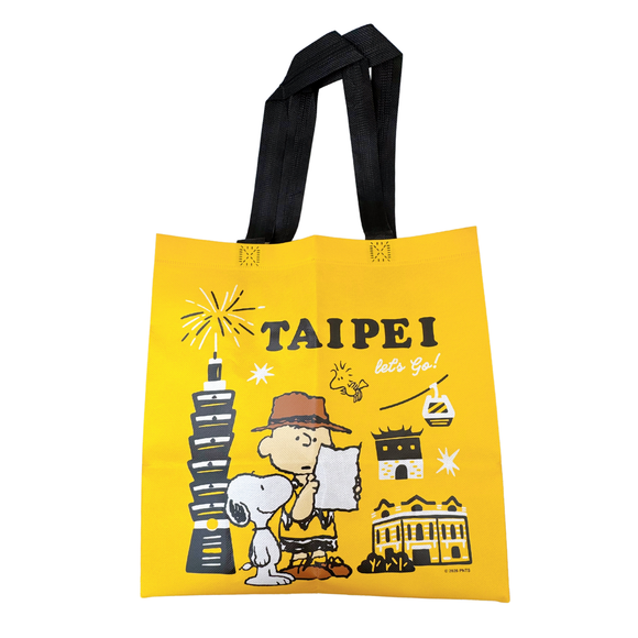 台湾限定 SNOOPY スヌーピー プラスチック製 手提げ袋 スヌーピー兄弟の台北旅行｜史努比兄弟台北旅遊購物袋