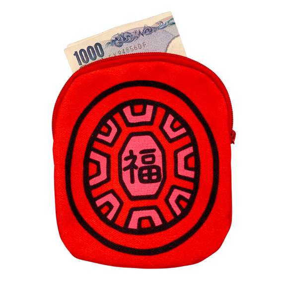 茚 Yin Taiwan 紅亀粿（紅亀餅・アンンクークエ）コインケース（ポーチ・小銭入れ）福（大）｜紅龜粿零錢包 福 大