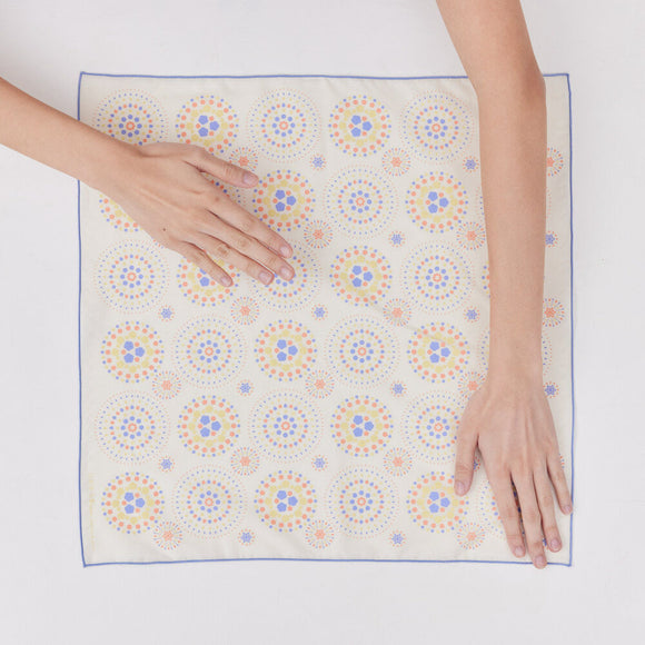 印花楽 風呂敷 花火 サマーブルー＆イエロー｜包布巾 煙火 夏夢藍黃