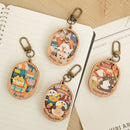 遊木時光 WOOD TIME 台湾ミニ風景 木製ミニ鏡 台湾漁師網バッグ｜台灣微風景木製小物鏡 喵喵茄芷袋-11