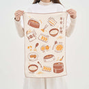 印花楽 吸水ふきん おはよう（台湾朝ごはん） ミルクティー色｜吸水茶巾家事布 早安 奶茶色