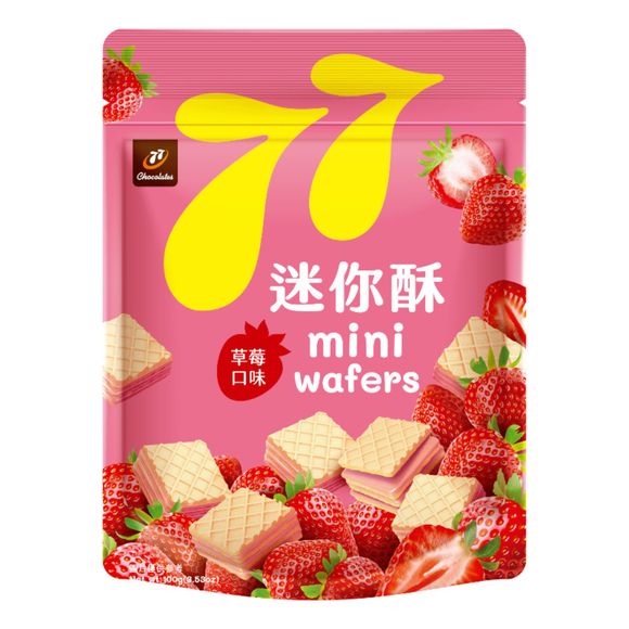 77 ミニウエハース いちご味｜77迷你酥 草莓口味 100g