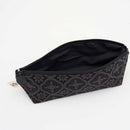 印花楽 ペンケース レトロ窓ガラス柄 ジェントルブラック｜拉鏈筆袋 玻璃海棠 紳士黑色
