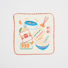 印花楽 ガーゼハンカチ おはよう ネオン台湾カラー｜紗布方塊巾 早安 霓虹台味