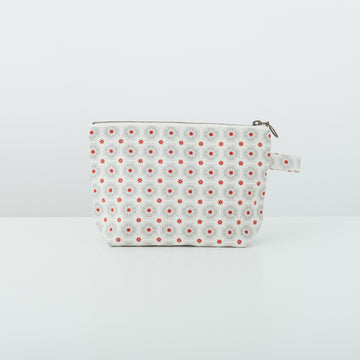 印花楽 台形ポーチ ファスナー付き レトロタイル2号 グレイッシュグレー｜拉鏈梯形收納包 老磁磚2號 雲塵灰色