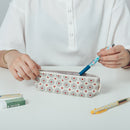 印花楽 ペンケース レトロタイル2号 グレイッシュグレー｜拉鏈筆袋 老磁磚2號 雲塵灰色