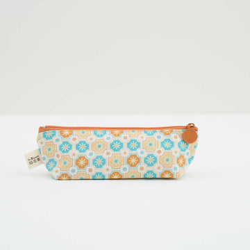 印花楽 ペンケース レトロタイル2号 ビー玉柄｜拉鏈筆袋 老磁磚2號 玻璃彈珠