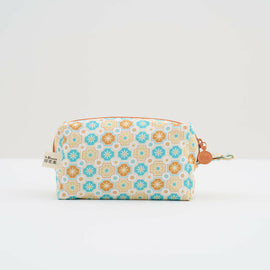 印花楽 長方形ポーチ ファスナー付き レトロタイル2号 ビー玉柄｜拉鏈長方收納包 老磁磚2號 玻璃彈珠