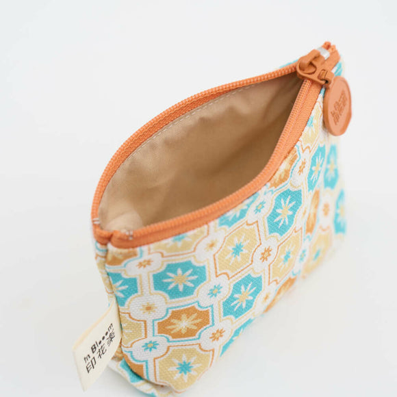 印花楽 小物入れ（ポーチ・コインケース）ファスナー付き レトロタイル2号 ビー玉柄｜小東西拉鏈包 老磁磚2號 玻璃彈珠