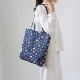印花楽 角丸トートバッグ クラシック柄 落ち着きブルー｜圓角方形購物袋 經典花色 沉穩藍