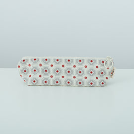 印花楽 ペンケース レトロタイル2号 グレイッシュグレー｜拉鏈筆袋 老磁磚2號 雲塵灰色