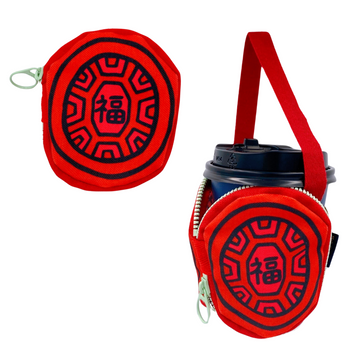 茚 Yin Taiwan 紅亀粿（紅亀餅・アンンクークエ）ドリンクホルダー 福｜紅龜粿 手提杯套（飲料提袋）福