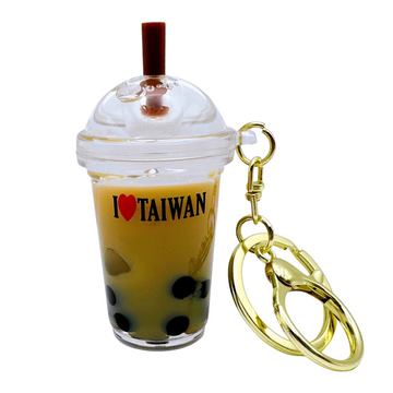台湾レトロキーホルダー タピオカミルクティー ミニチュア｜台灣懷舊復古鑰匙圈 珍珠奶茶