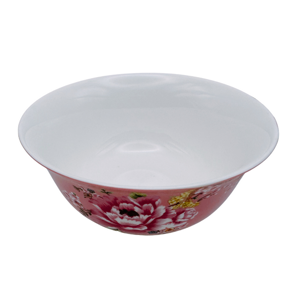 台湾花布（客家花布）柄 食器 飯碗 ピンク｜台灣花布（客家花布）飯碗 粉紅