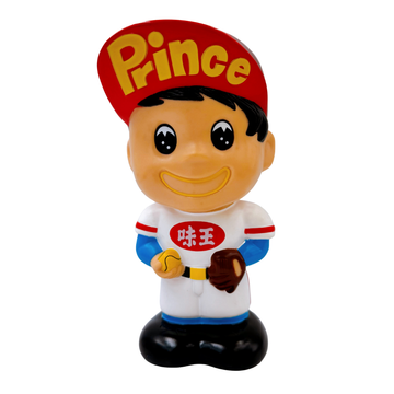 〈大変レア〉ヴィンテージ 創立46周年記念 味王 王子麺坊や（王子麺宝宝）ソフビ貯金箱｜王子麵 撲滿（創立46週年紀念）
