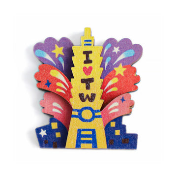 猴子設計 Monkey Design 咲き誇る台北 木製マグネット｜印刻磁鐵 綻放台北